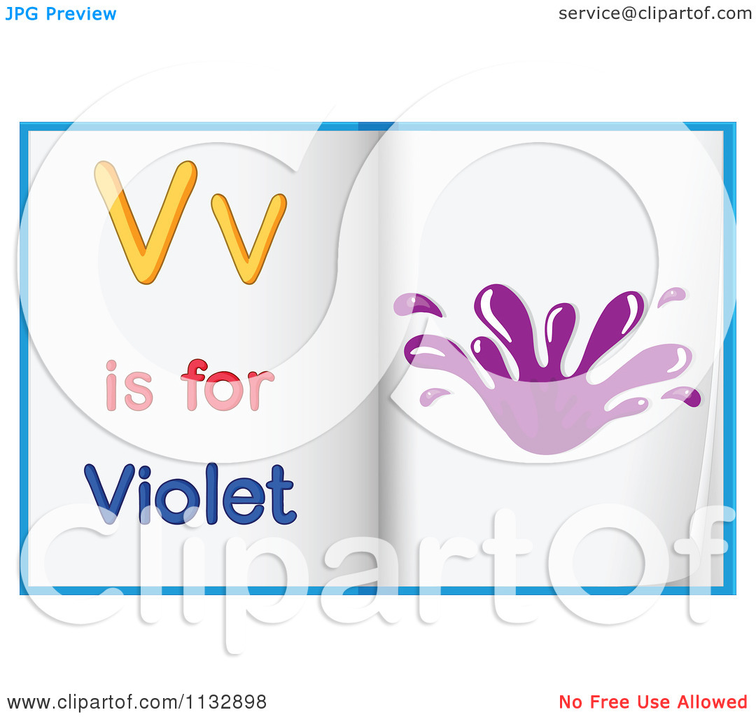 Is For Violet Alphabet Learning Pages   Royalty Free Vector Clipart