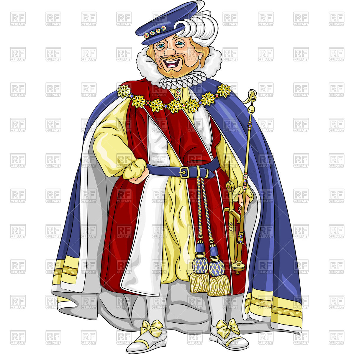     King In Ceremonial Robes Download Royalty Free Vector Clipart  Eps