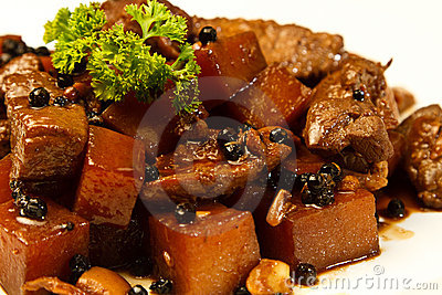 Of Pork Adobo In A Dish  A Traditional Food From The Philippines