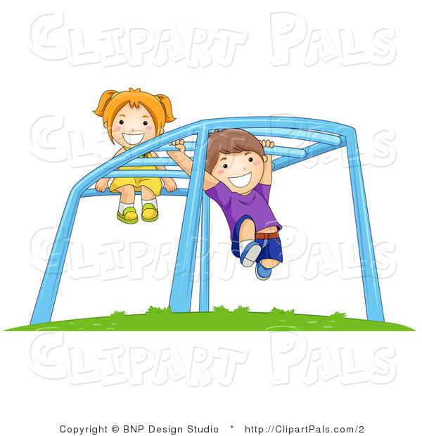 Pal Clipart Of Children Playing On Monkey Bars At A Playground By Bnp