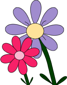 Pink And Purple Flowers Clip Art Image   Short Pink Flower On A Short