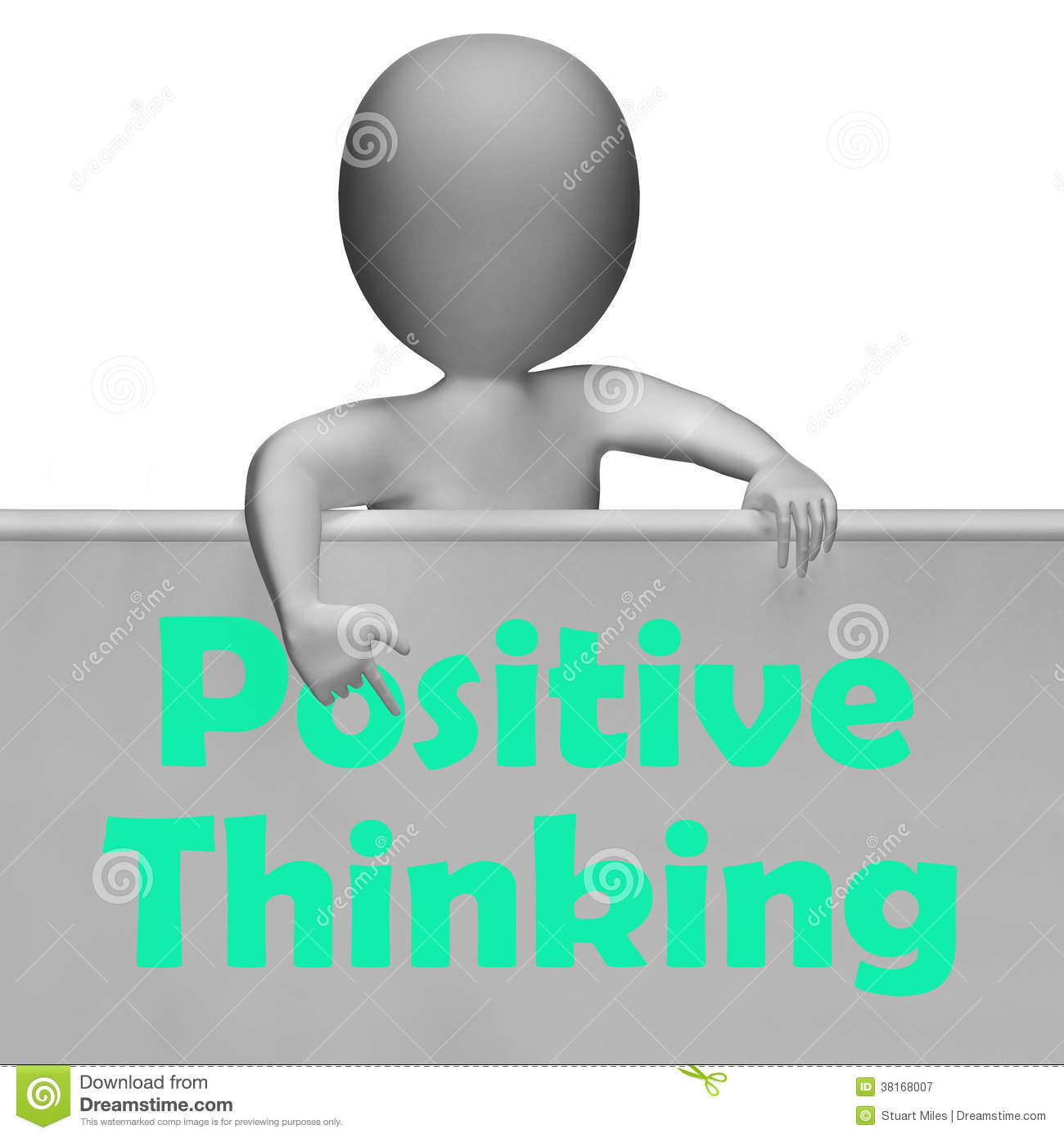 Positive Thinking Sign Shows Optimistic And Good Thoughts Royalty Free    