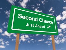 Second Chance Just Ahead Sign Stock Image