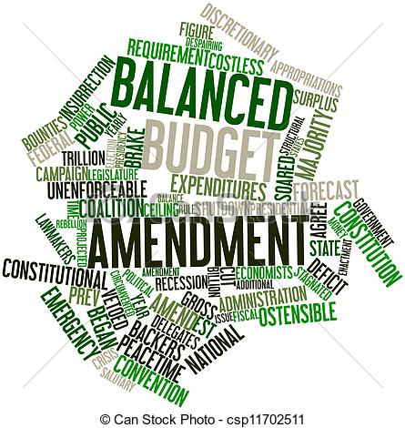 Stock Illustration   Word Cloud For Balanced Budget Amendment   Stock