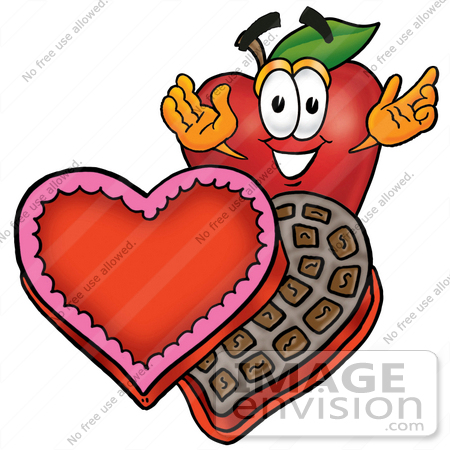 Valentine Chocolate Box Clipart  22305 Clip Art Graphic Of A