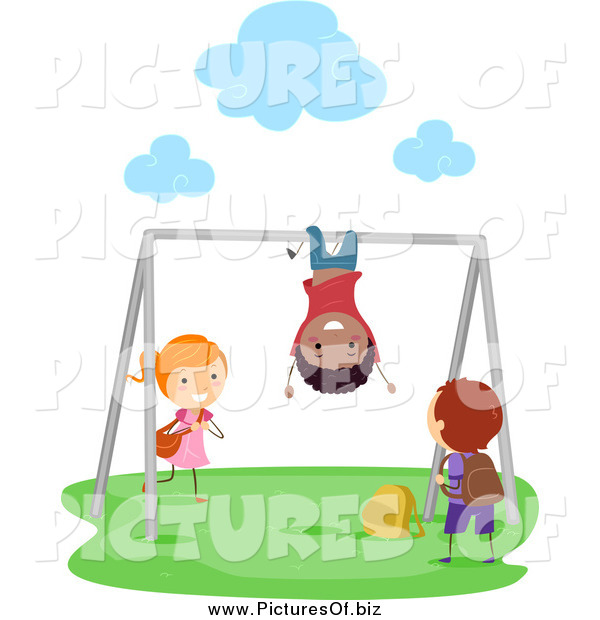 Vector Clipart Of Diverse Stick Kids Playing On The Monkey Bars By Bnp