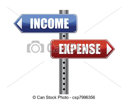 Vector   Income And Expense Signpost   Stock Illustration Royalty