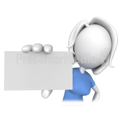 Woman Holding A Business Card   Signs And Symbols   Great Clipart For    