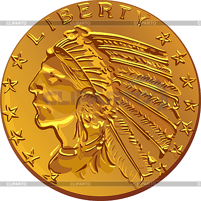 American Money Dollar Gold Coin American Early Twentieth Century    