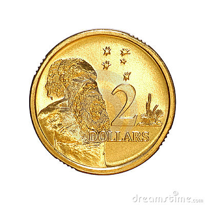 Australian Money Two Dollar Coin Royalty Free Stock Photography    
