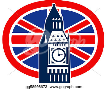    Big Ben British Union Jack Flag  Clipart Drawing Gg58998673   Gograph