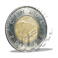 Canadian Two Dollar Coin Rotating Animated Clipart