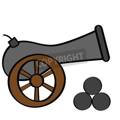 Cartoon Illustration Of An Old Cannon Vector Illustration