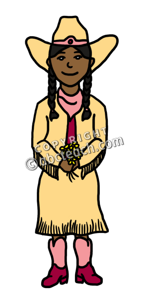 Clip Art  Western Theme  Cowgirl 2 Color   Preview 1