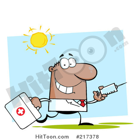 Doctor Clipart  217378  Running Male Black Doctor With A Needle