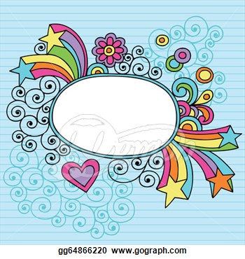 Drawing   Groovy Picture Frame Border Vector  Clipart Drawing    