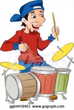 Drawing   Man Playing Drums Illustration  Clipart Drawing Gg64418903