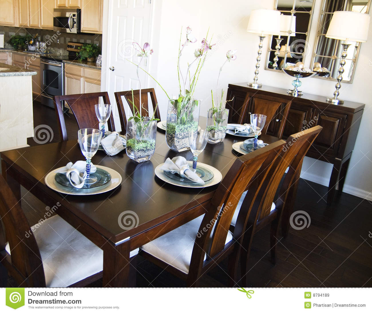 Elegant Dining Table Area Royalty Free Stock Images   Image  8794189