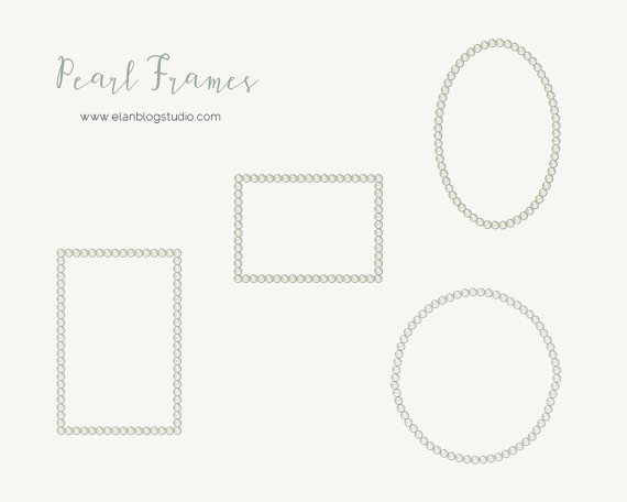 Elegant Pearl Frames Clipart By Elangraphics On Etsy