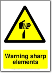 Free Printable Warning Sharp Elements Warning Sign
