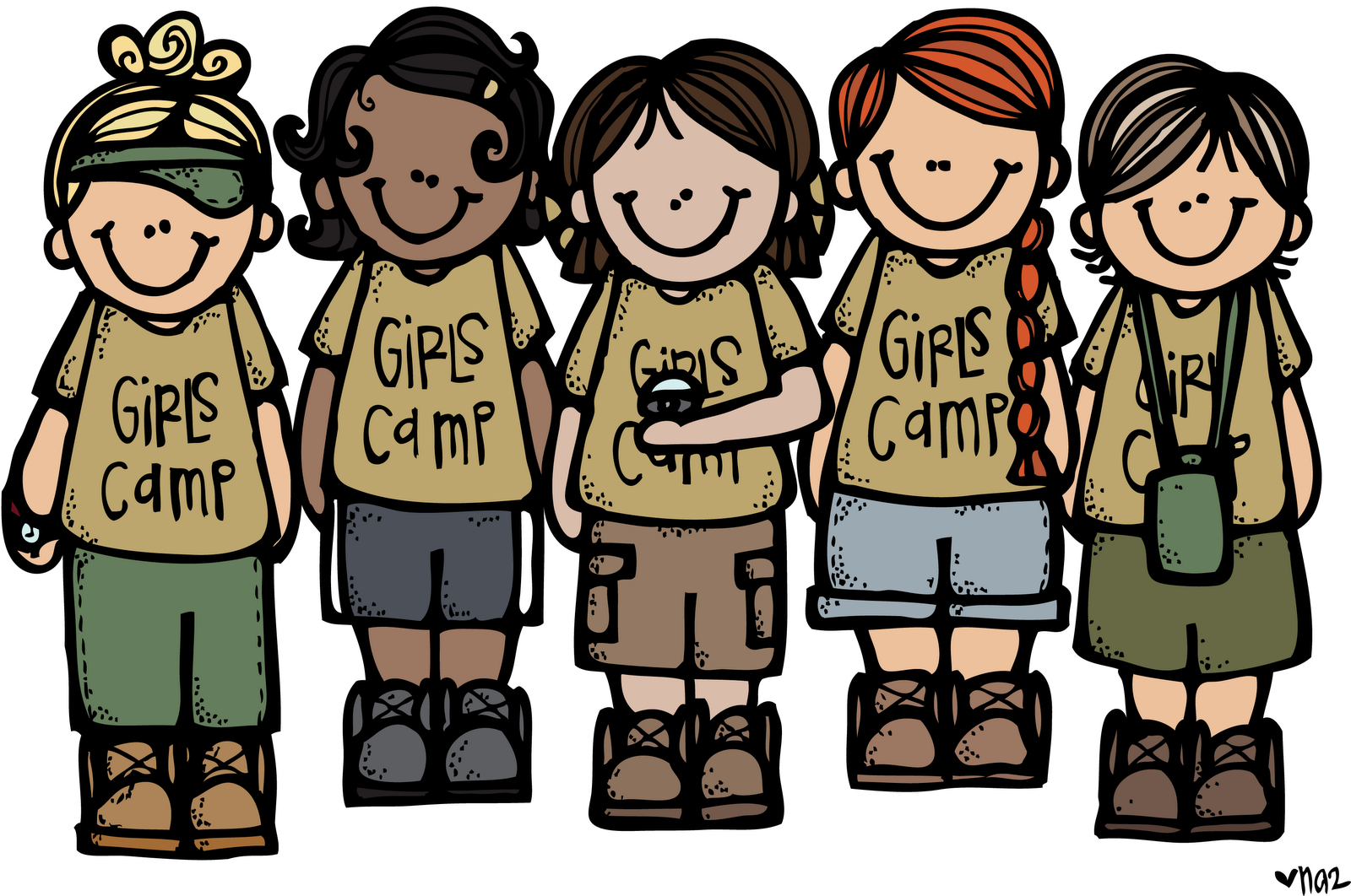 Girls Camp Illustrations