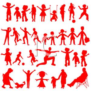     Group Of People Playing And Exercising   Royalty Free Clipart Picture