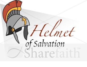 Helmet Of Salvation With Words   Spiritual Battle Word Art
