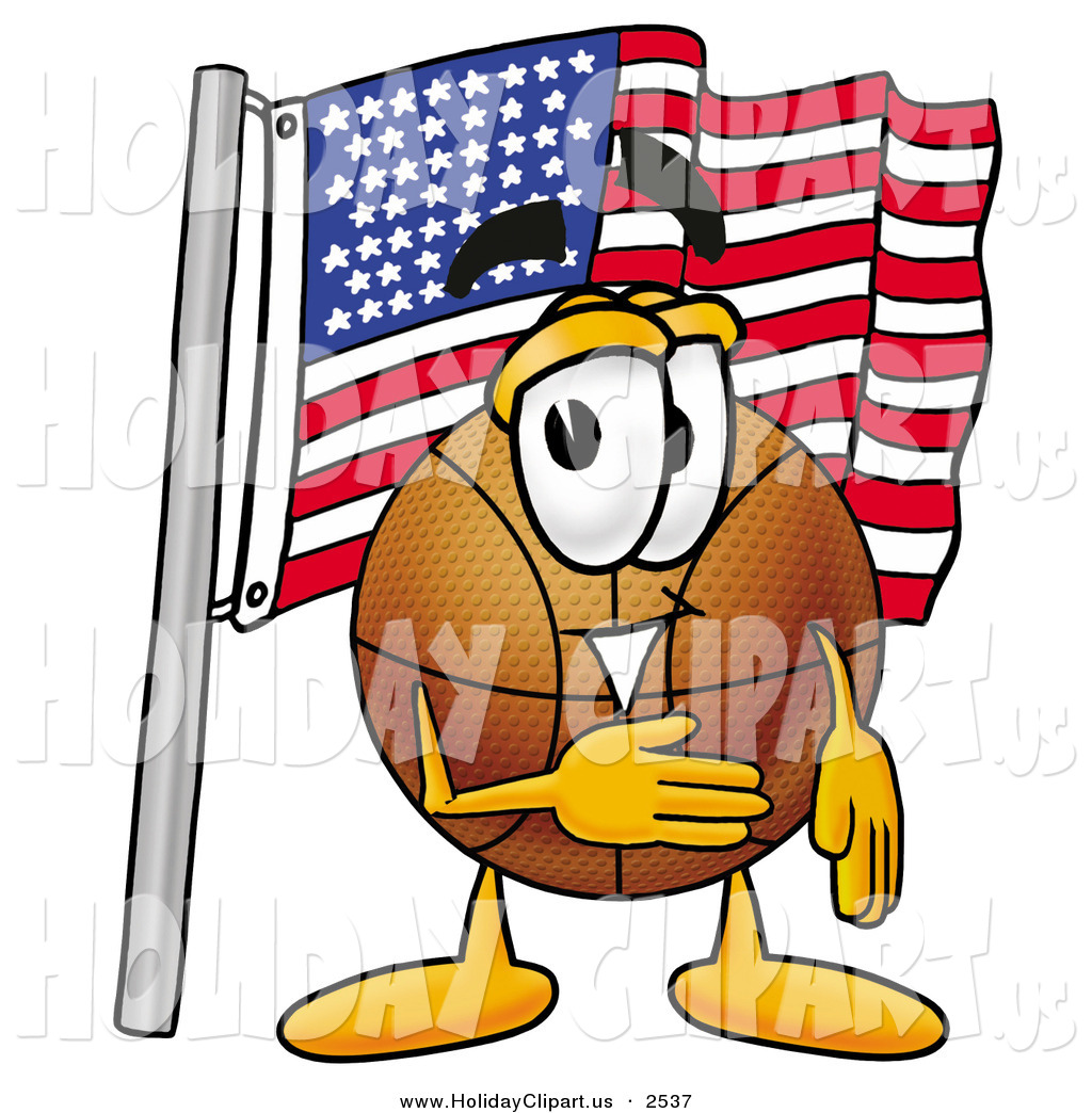 Larger Preview  Holiday Clip Art Of A Patriotic Basketball Mascot    