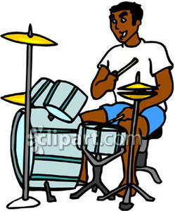 Man Playing The Drums Royalty Free Clipart Picture