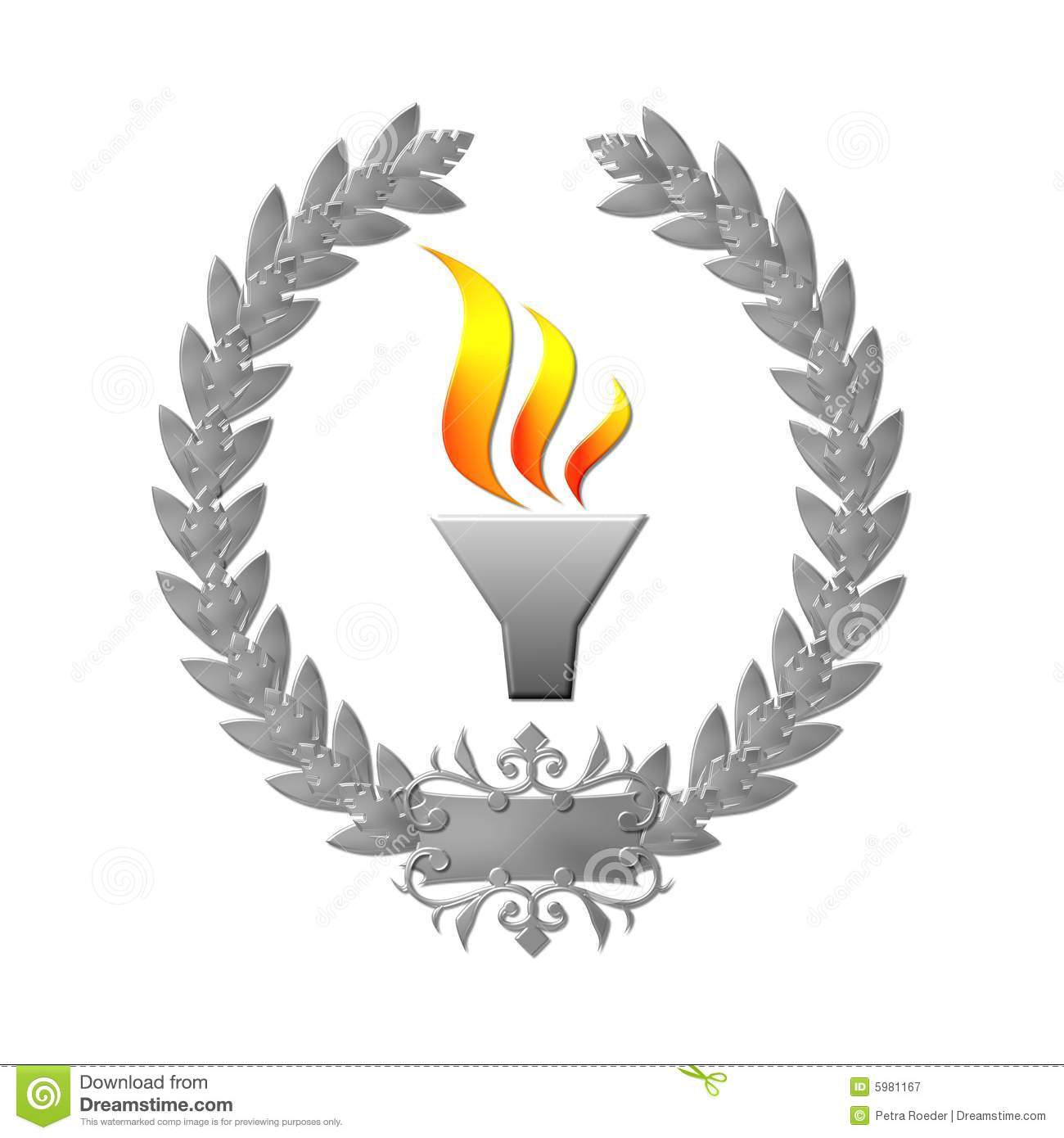 Olympic Rings And Torch Clipart Laurel Wreath Olympic Flame