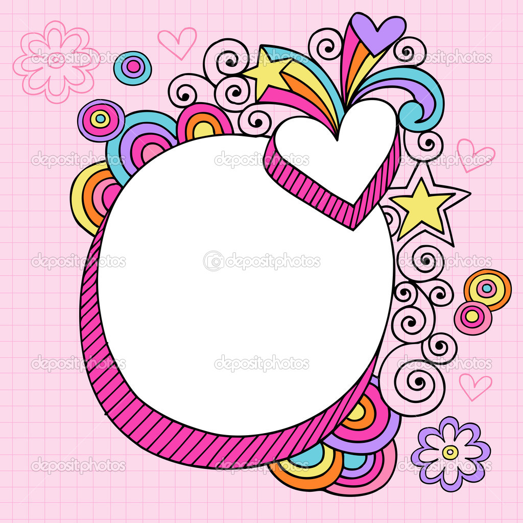 Oval Picture Frame Groovy Psychedelic Doodles Vector Design   Stock    