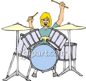 Person Playing The Drums Royalty Free Clipart Picture