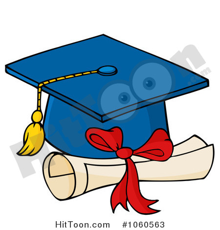 Royalty Free Vector Clip Art Illustration Of A Blue Graduation Cap And