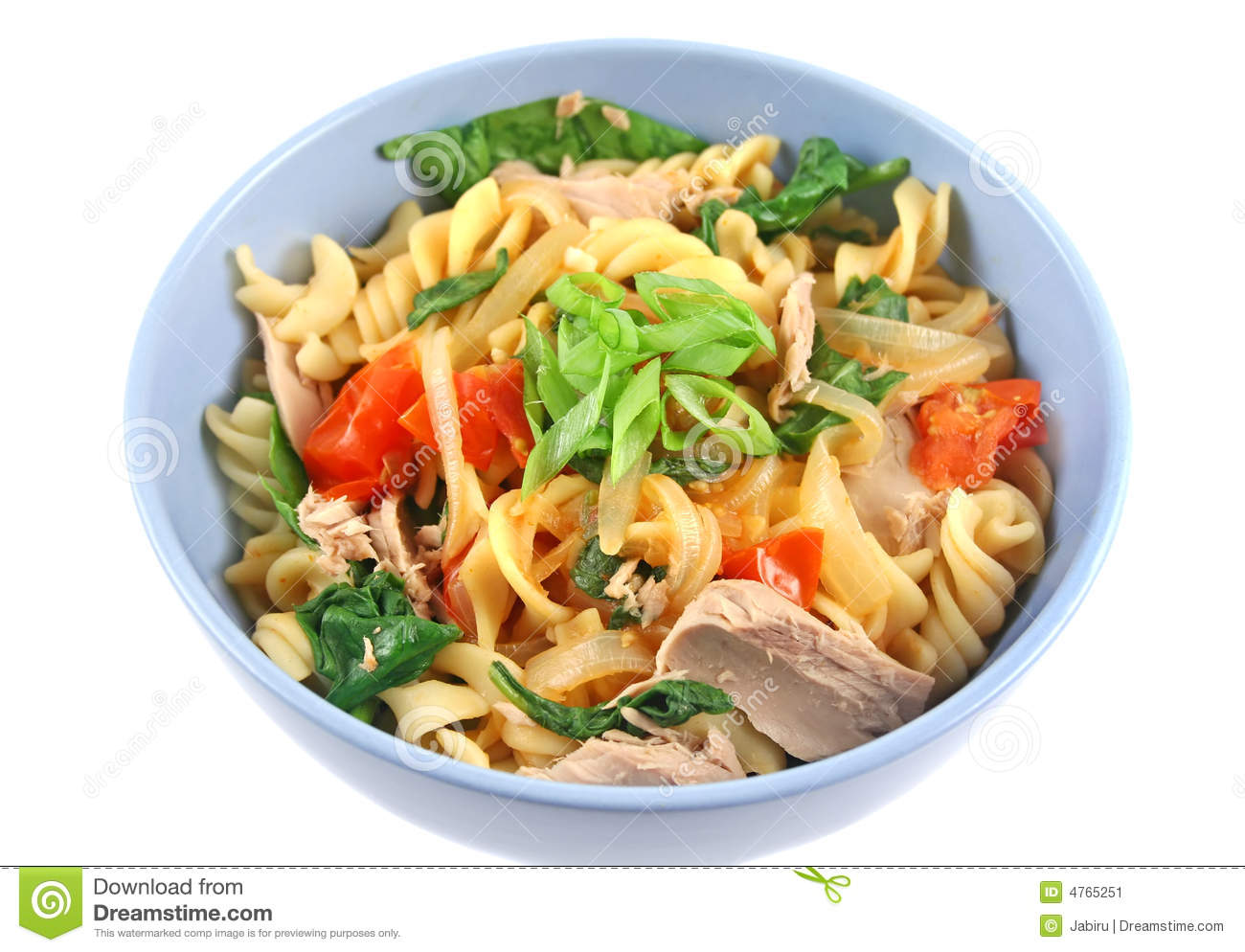 Spiral Pasta With Tuna Stock Image   Image  4765251