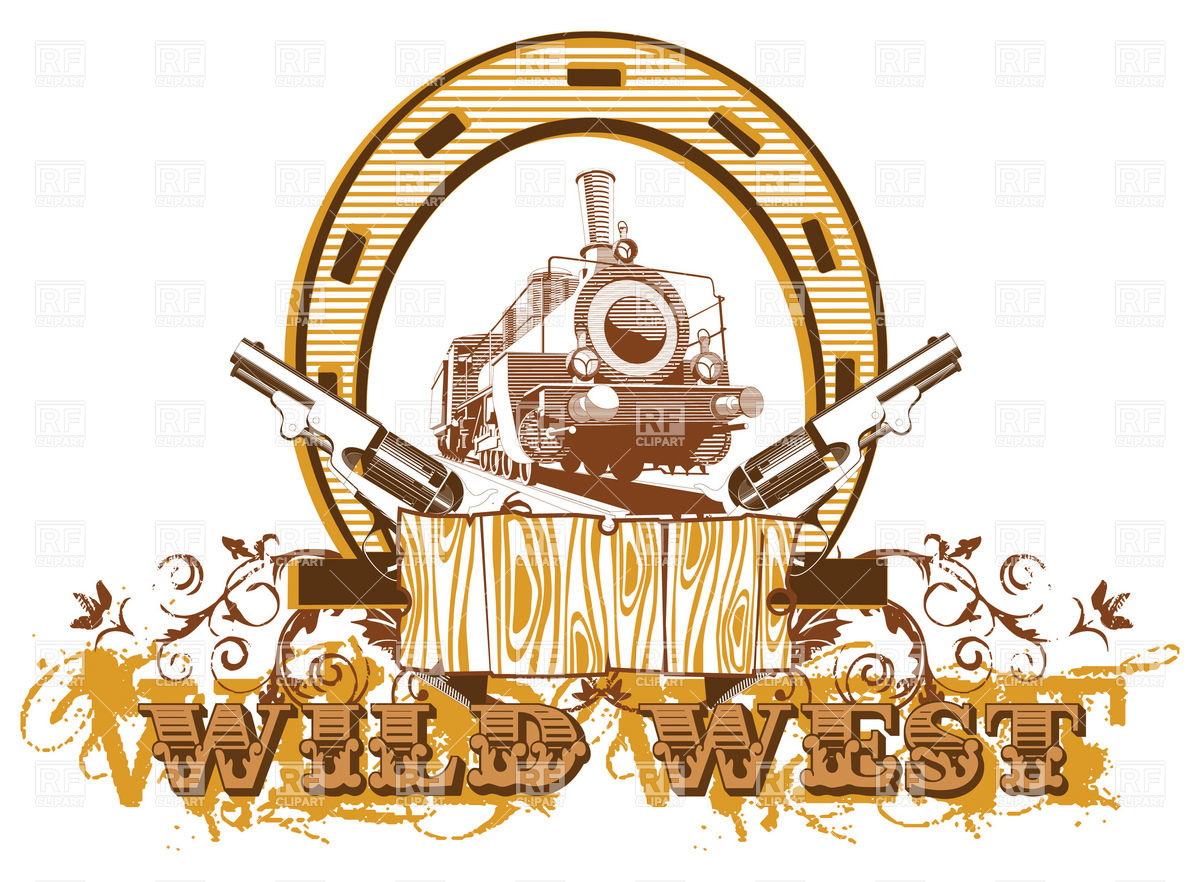 Wild West Theme With Locomotive And Guns 6157 Download Royalty Free