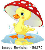 56275 Clip Artillustration Of A Cute Yellow Duckling Strolling Under