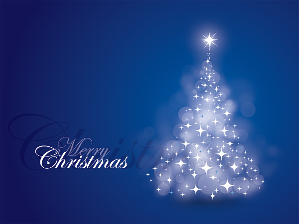 Blue Christmas Card Vector Graphic   Christmas Tree Professional    