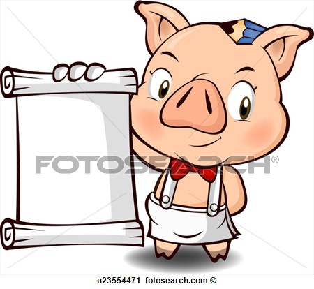 Clipart Of Restaurant Character Business Animal Food Livestock    