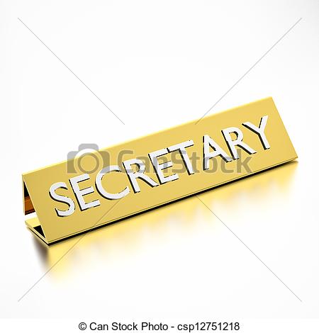 Clipart Of Secretary Job Title Nameplate   Secretary Job Title On