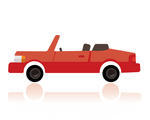Convertible Car Illustration Featuring A Stylish Red Convertible Car