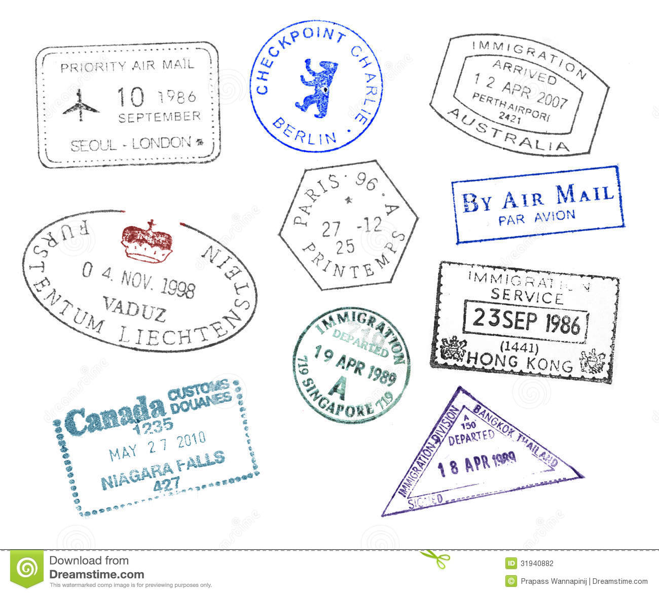 Country Passport Stamps Clipart   Hd Paperz