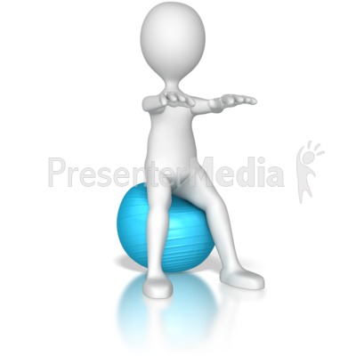 Figure Squatting On A Exercise Ba   Medical And Health   Great Clipart