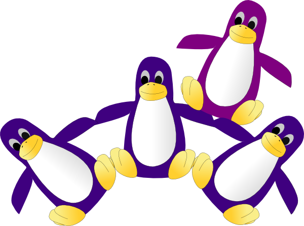Four Purple Penguins Clip Art At Clker Com   Vector Clip Art Online    