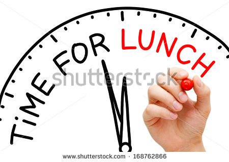 Hand Writing Time For Lunch Concept With Red Marker On Transparent