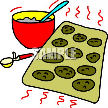 Illustration Of A Mixing Bowl Cookie Mix And Cookies In