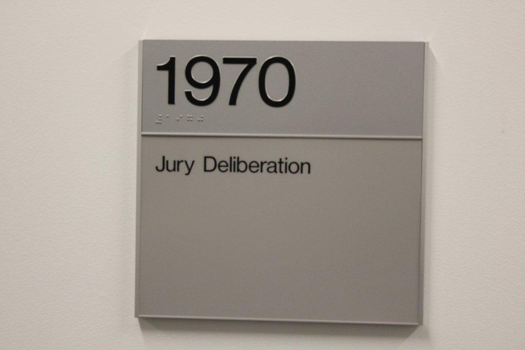 Jury Deliberation Sign Here Is The Sign On The