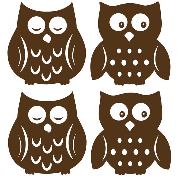 Owl Espresso Silhouettes Wall Decals   Wallpops For Baby Peel And    