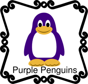 Purple Penguin In Frame Clip Art At Clker Com   Vector Clip Art Online