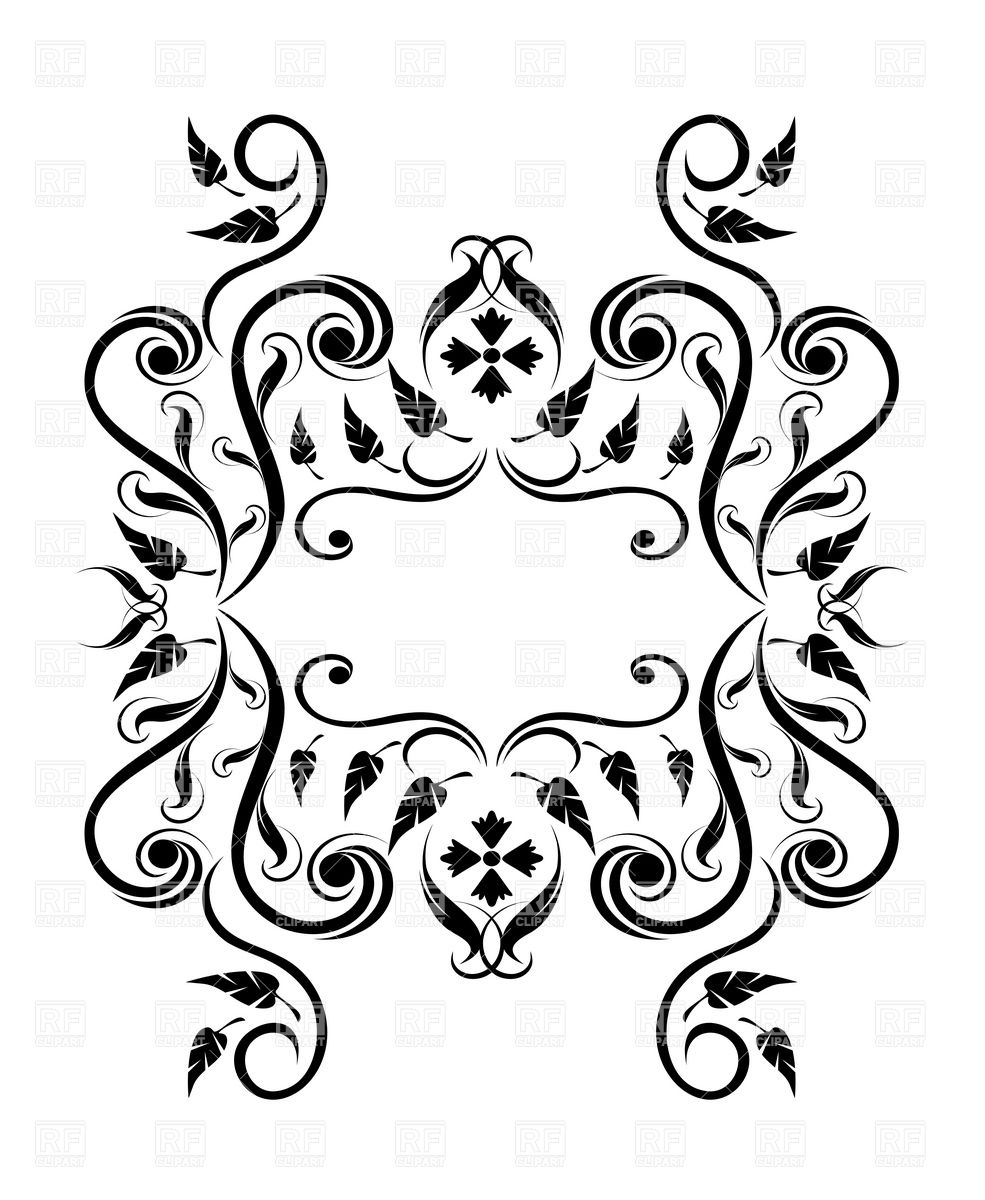 Royal Floral Frame Made Of Lush Curly Elements 20141 Design Elements