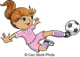 Sports Summer Soccer Girl Vector Illustration
